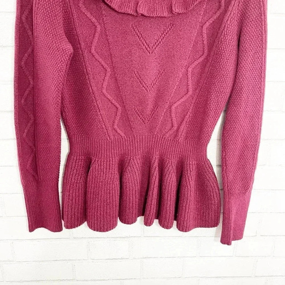 Ted Baker London Wine Peplum Ruffle Pullover Sweater Ted Baker Size 2 or US 6 - Picture 3 of 8